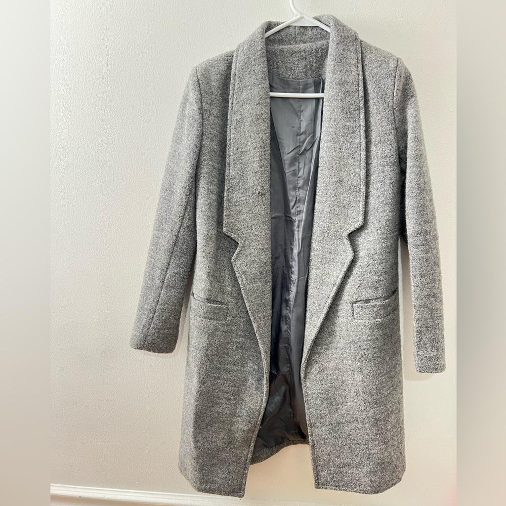 Fully Lined Grey Tailored Pea Coat
